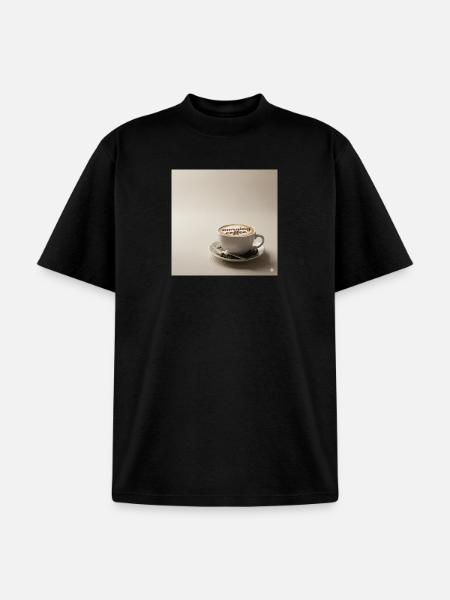 Morning Coffee Latte Art - Unisex Garment Dyed T-Shirt - black