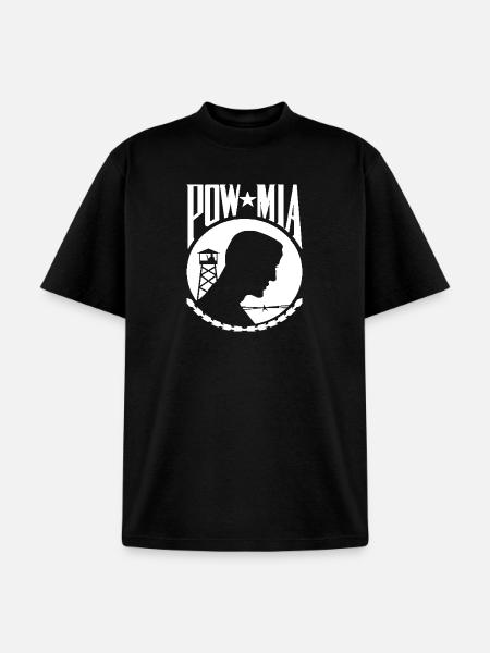 POW MIA Never Forget - Unisex Garment Dyed T-Shirt - black