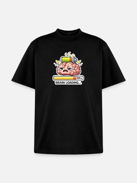 Brain Battery Loading - Unisex Garment Dyed T-Shirt - black
