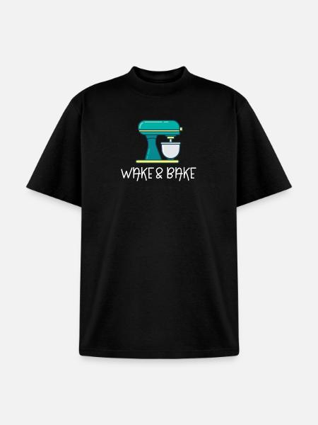 Wake And Bake - Unisex Garment Dyed T-Shirt - black