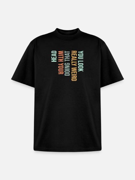 Vertical Gradient Word Art - Unisex Garment Dyed T-Shirt - black