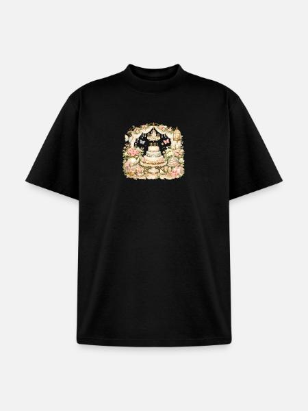 Pastel Garden Cake Celebration - Unisex Garment Dyed T-Shirt - black