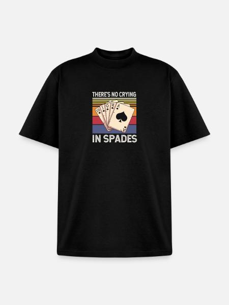 Spades Card Player Card Game - Unisex Garment Dyed T-Shirt - black