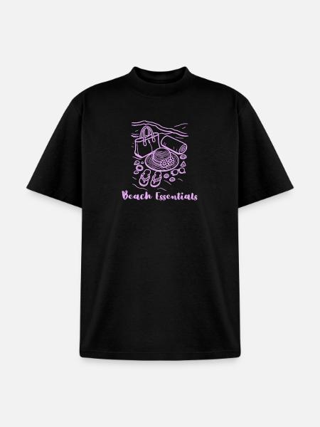 Beach Essentials Sketch - Unisex Garment Dyed T-Shirt - black