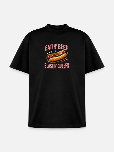 Hotdog_Eatin_Beef_Blastin_Queefs - Unisex Garment Dyed T-Shirt - black