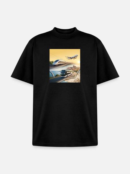 European Travel Journey Poster - Unisex Garment Dyed T-Shirt - black