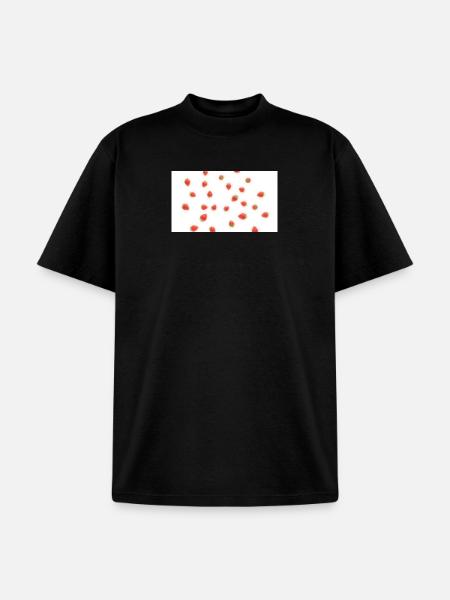 Strawberry Scatter Pattern - Unisex Garment Dyed T-Shirt - black