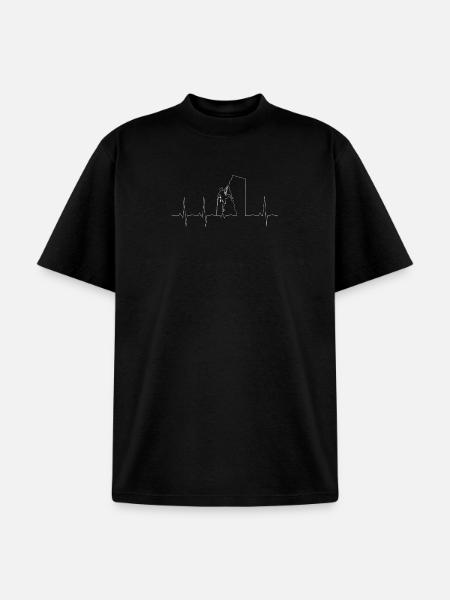Heartbeat Peak Climber - Unisex Garment Dyed T-Shirt - black