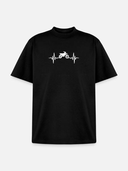 Motocross Bike ECG - Unisex Garment Dyed T-Shirt - black