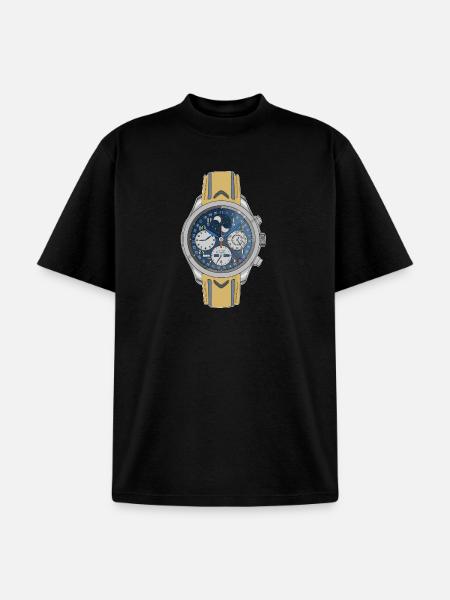 Moonphase Chrono Blue Dial Watch - Unisex Garment Dyed T-Shirt - black