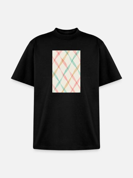 Pastel Diagonal Plaid - Unisex Garment Dyed T-Shirt - black