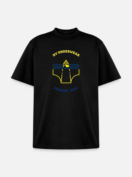 Funny Ship Underwear Summer Teez - Unisex Garment Dyed T-Shirt - black