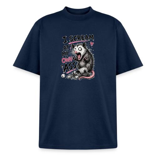 Funny Opossum Screaming Graphic Tee - Heavyweight Washed Unisex T-Shirt
