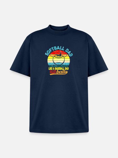 Softball Dad Humor Tee - Unisex Garment Dyed T-Shirt - navy