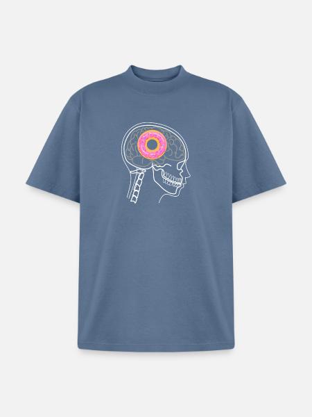 DONUT ON BRAIN X-RAY DESIGN - Unisex Garment Dyed T-Shirt - denim
