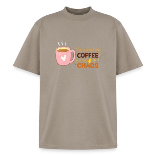 Powered by Coffee and Chaos - Heavyweight Washed Unisex T-Shirt