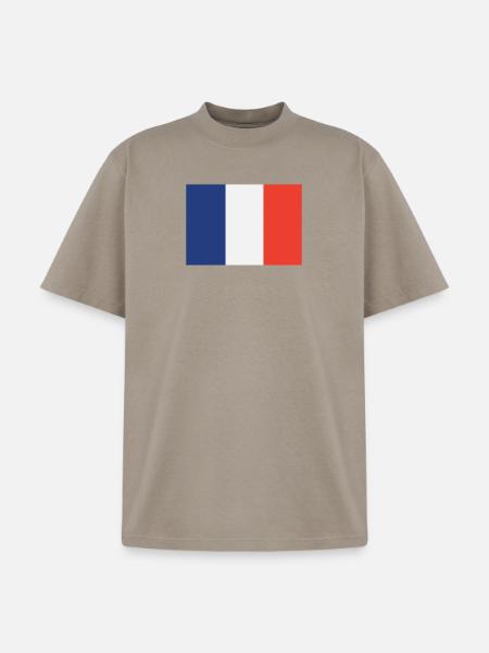 Vertical French Flag Trio - Unisex Garment Dyed T-Shirt - khaki