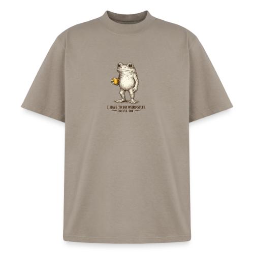 Weird Stuff Frog Coffee Humor - Heavyweight Washed Unisex T-Shirt