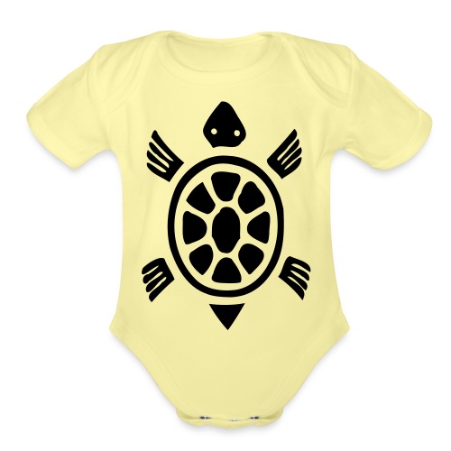 turtle sea - Organic Short Sleeve Baby Bodysuit