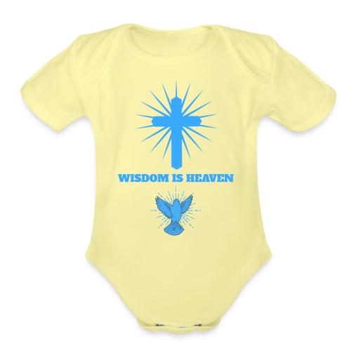 Wisdom Is Heaven - Organic Short Sleeve Baby Bodysuit
