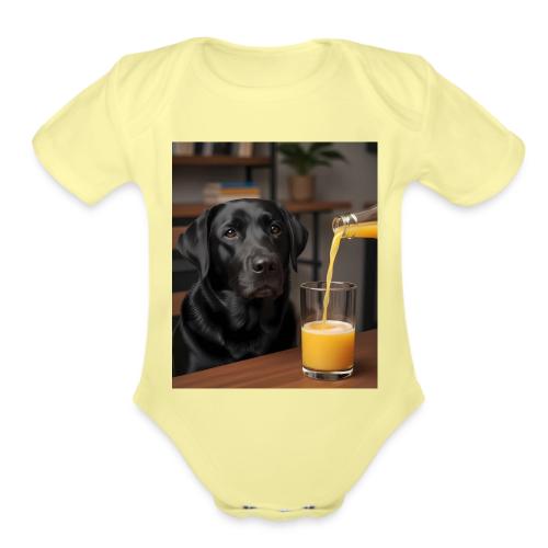 Golden Retriever Chill Juice Vibes - Organic Short Sleeve Baby Bodysuit