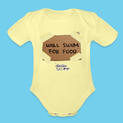 Will Swim For Food - Organic Short Sleeve Baby Bodysuit
