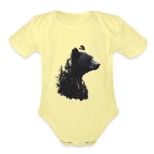 Forest Within the Bear - Organic Short Sleeve Baby Bodysuit