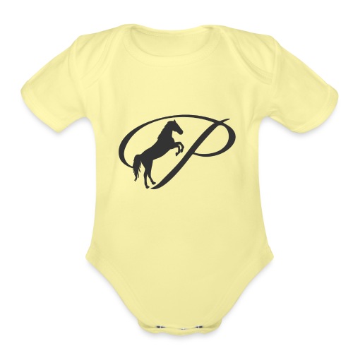 Transparent 80 Black - Organic Short Sleeve Baby Bodysuit
