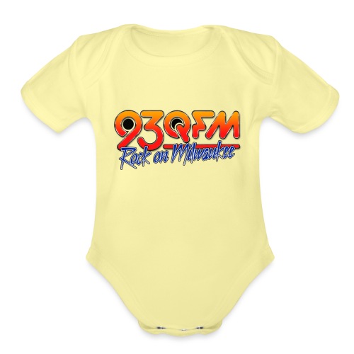 93QFM Retro 80s Logo - Organic Short Sleeve Baby Bodysuit