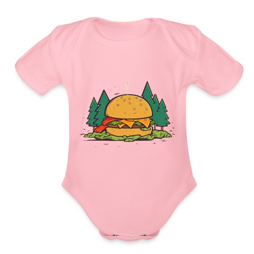 Campburger n' Cheese - Organic Short Sleeve Baby Bodysuit