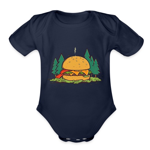 Campburger n' Cheese - Organic Short Sleeve Baby Bodysuit