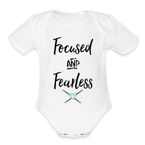 focused fearless (black) - Organic Short Sleeve Baby Bodysuit