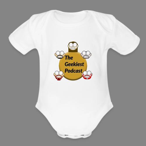 The Geekiest Podcast Logo - Organic Short Sleeve Baby Bodysuit