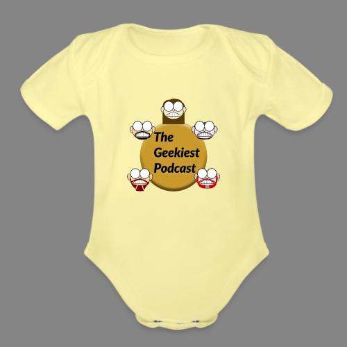 The Geekiest Podcast Logo - Organic Short Sleeve Baby Bodysuit