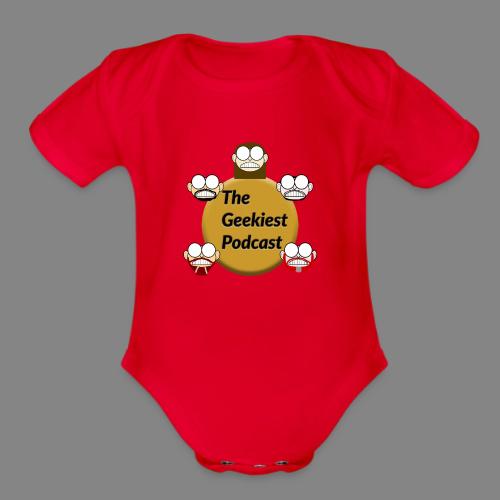 The Geekiest Podcast Logo - Organic Short Sleeve Baby Bodysuit