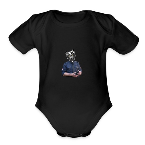 wolf police - Organic Short Sleeve Baby Bodysuit