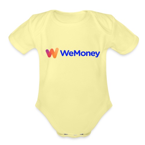 Logo WeMoney New Blue - Organic Short Sleeve Baby Bodysuit