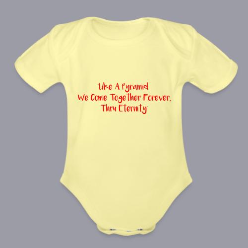 TOGETHER FOREVER (ORANGE PRINT) - Organic Short Sleeve Baby Bodysuit