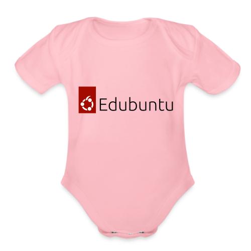 Edubuntu Logo 2023 - Black - Organic Short Sleeve Baby Bodysuit