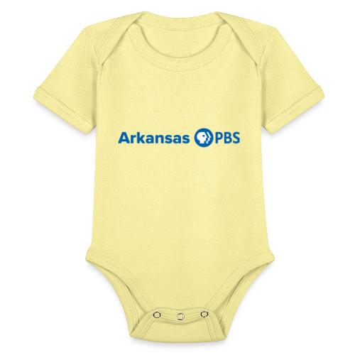 Arkansas PBS blue white - Organic Short Sleeve Baby Bodysuit