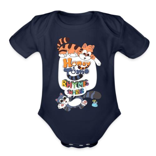 Honey and Tomo Rhymes Sharing - Organic Short Sleeve Baby Bodysuit