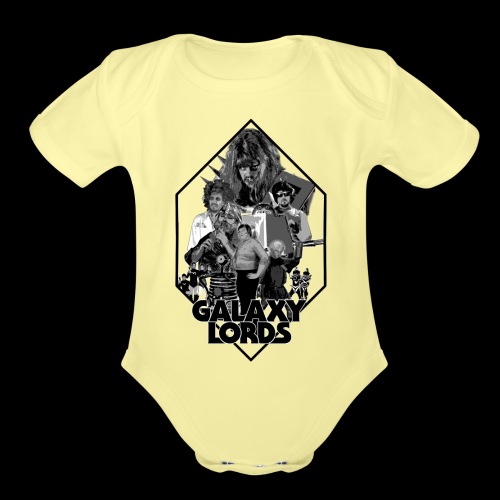Galaxy Lords Monochrome Design - Organic Short Sleeve Baby Bodysuit