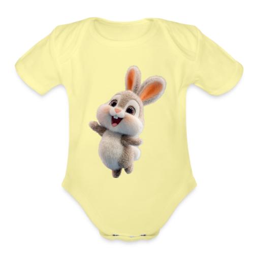 Dancing Baby Rabbit - Organic Short Sleeve Baby Bodysuit