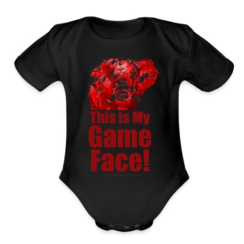 This my Game Face_revised - Organic Short Sleeve Baby Bodysuit