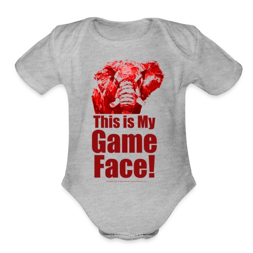 This my Game Face_revised - Organic Short Sleeve Baby Bodysuit