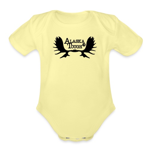 Moose Antlers for Kids - Organic Short Sleeve Baby Bodysuit