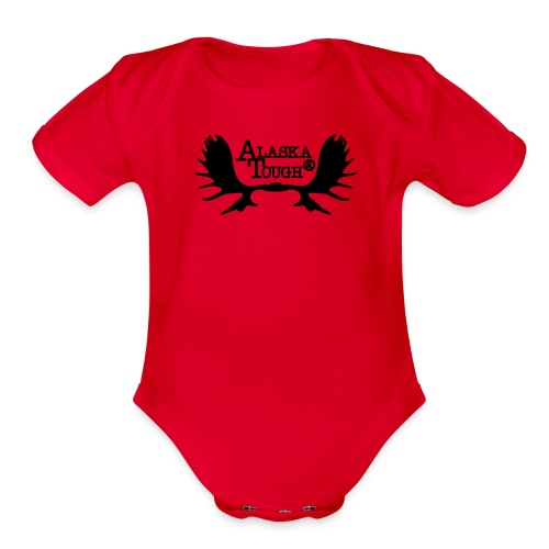 Moose Antlers for Kids - Organic Short Sleeve Baby Bodysuit
