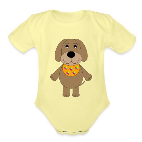 Friendly Baby Pup - Infant Wear and Coffee mugs - Organic Short Sleeve Baby Bodysuit