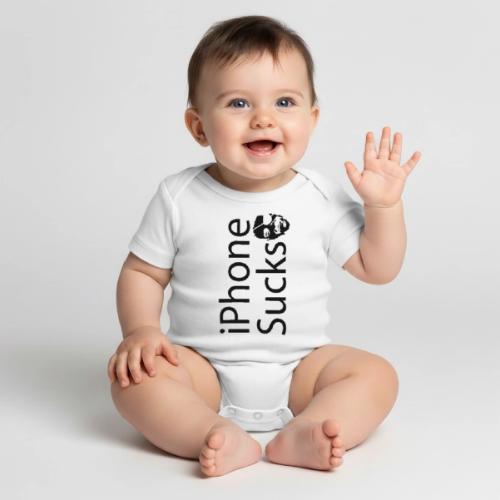iPhone Sucks - Organic Short Sleeve Baby Bodysuit