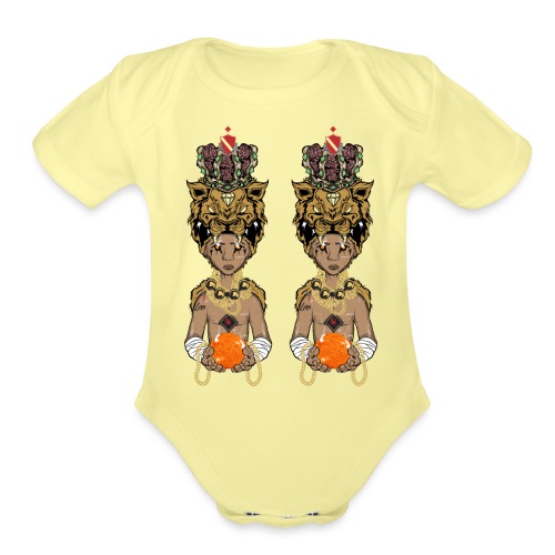 Leo | The Twins - Organic Short Sleeve Baby Bodysuit